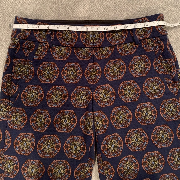 LOFT - Marisa Navy Blue Brocade Ankle Trouser - Picture 12 of 14